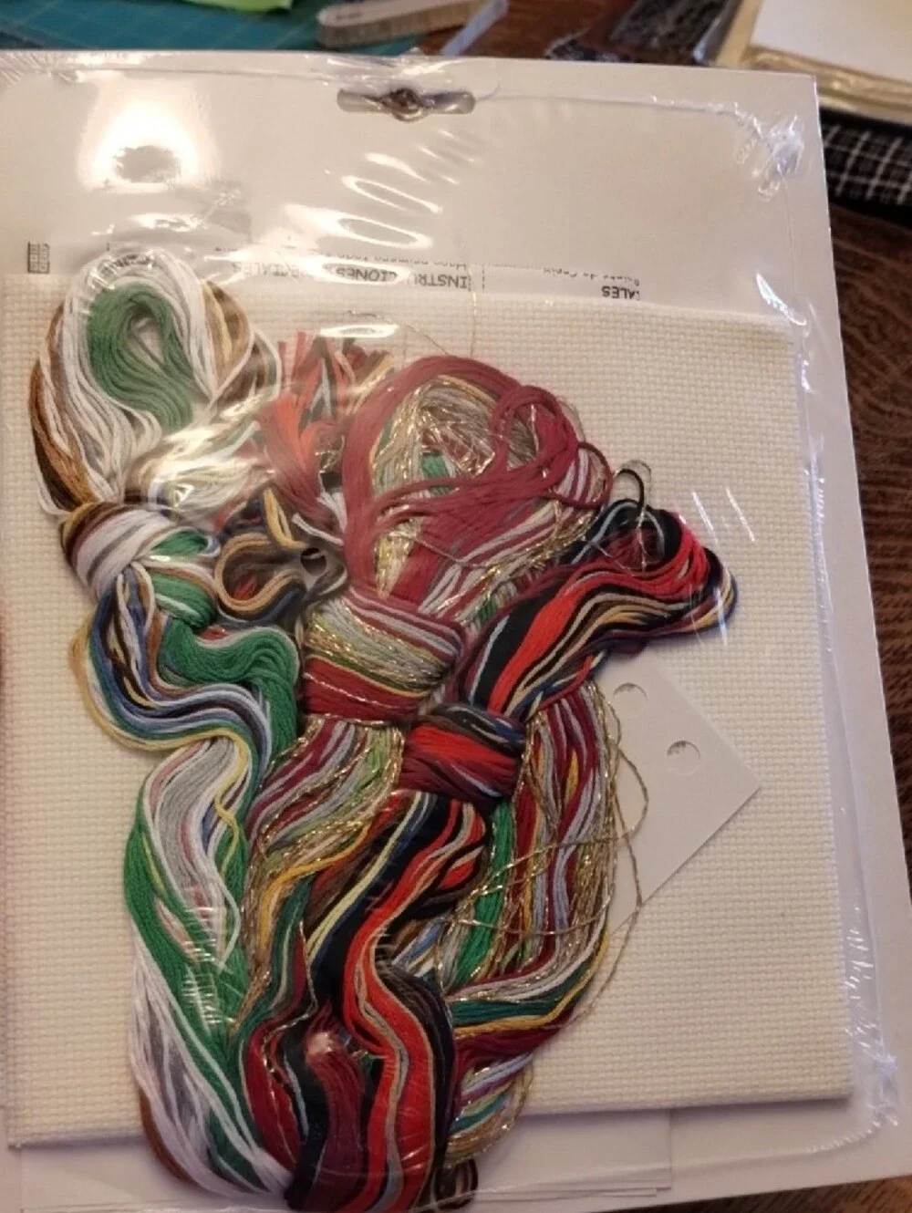Janlynn Whispering to Santa Cross-Stitch Stocking Kit - Red/Green